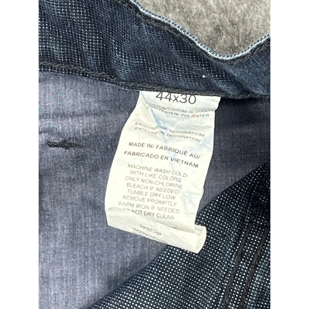 Perry Ellis Mens Jeans Blue Straight Fit Dark Wash Casual Stretch Size 44x30